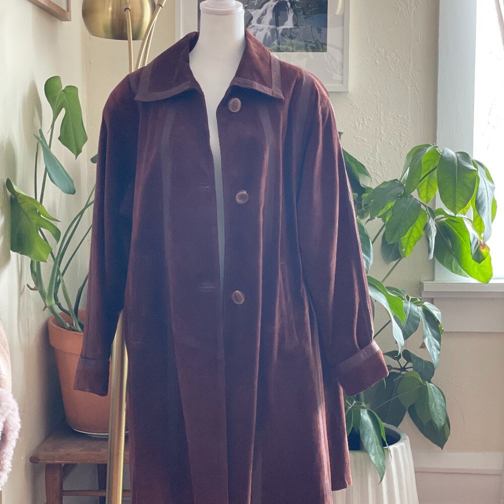 Stripped Brown Suede Jacket